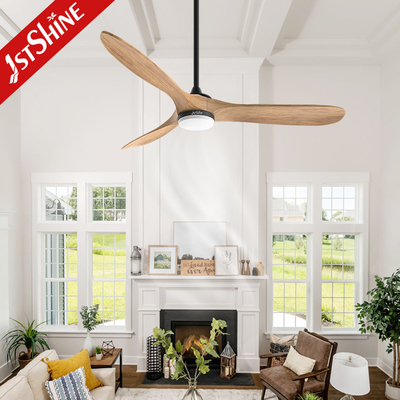 3 Wood Blade Ceiling Fan With Led Dimmable Light Hotel Decorative Indoor