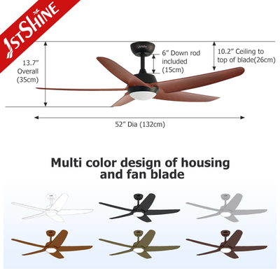 Low Noise Remote Control Ceiling Fan With Dimmable LED Light / ABS blade