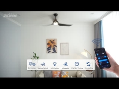 52 بوصة سوداء ريموت مدفوع السقف LED مروحة Abs شفرة همس-هادئ المحرك