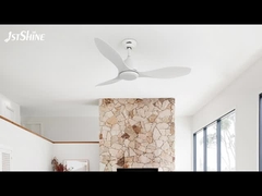 مروحة السقف ذات التحكم عن بعد توفير الطاقة مع 3 شفرات بلاستيكية في تصميم ديكور أبيض