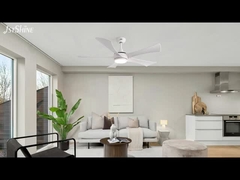مروحة السقف مع ضوء 52 بوصة OEM 3 لون LED ضوء DC محرك أبيض 5 شفرات ABS