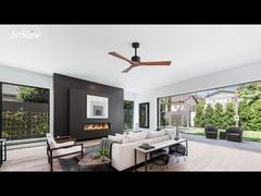 مروحة سقف خشبية صلبة مقاس 52 بوصة أناقة طبيعية مع محرك تيار مستمر قوي