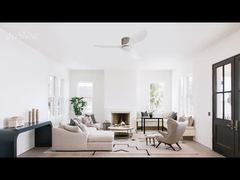 مروحة سقف حديثة 48 بوصة بشفرات بلاستيكية بمحرك DC، طراز مزدوج الوظائف مع مجموعة إضاءة اختيارية