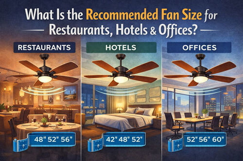 أخبار الشركة الأخيرة عن ما هو حجم المروحة الموصى به للمطاعم والفنادق والمكاتب؟