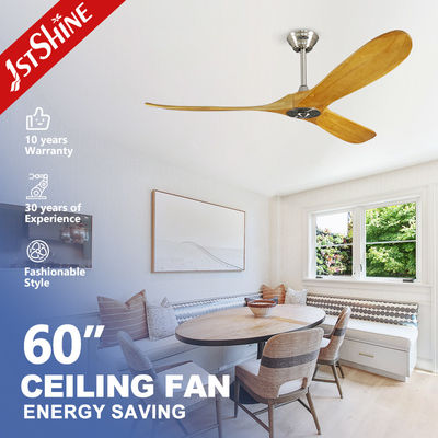 جودة  Hotel Decorative Wooden Blade Ceiling Fan With DC Motor Remote Control مصنع