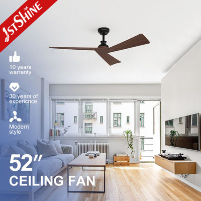 جودة  Lower Noise Sleek Black Ceiling Fan with Dark Wood Grain Blades and Remote Control Switch Type مصنع