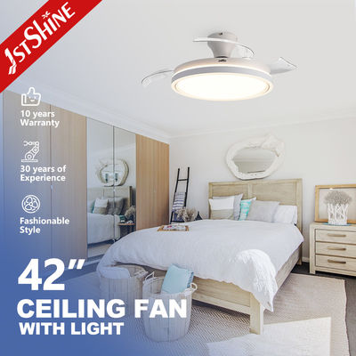 جودة  Flush Mounted 42" Retractable Ceiling Fan Light DC Motor 6 Speed Remote Control مصنع