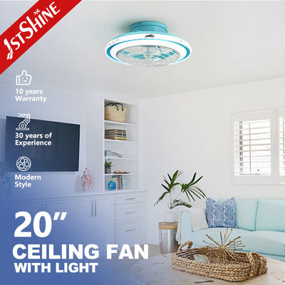 جودة  Blue Modern 220V LED Ceiling Fan With Dimming LED Light And Remote Control مصنع