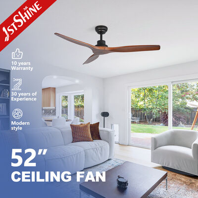 سعر جيد 1stshine 52 بوصة مروحة سقف خشب صلب مع محرك DC الصامت و شفرات محفورة يدويا للحياة الحديثة الانترنت