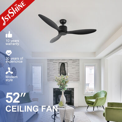 سعر جيد مروحة السقف السوداء 52 بوصة مع محرك DC الصامت و 3 شفرات ABS للتصميم الحد الأدنى الحديث الانترنت